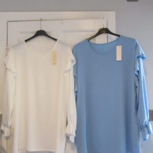 Bundle deal 2 x blouses 1 x white 1 x blue for £20 One Size Fits 18 20 22