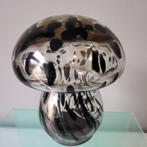 New LED Glass Decorative Mushroom Black
