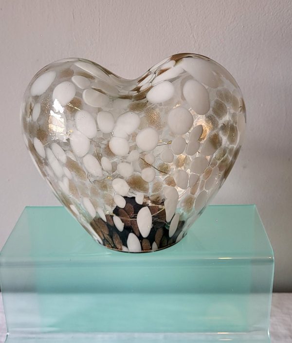 New LED Glass Decorative Heart White - Image 2