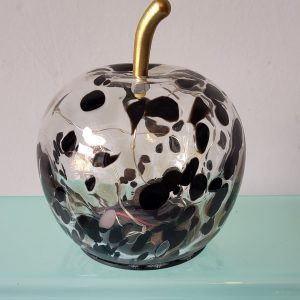 New LED Glass Decorative Apple Black