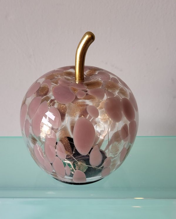 New LED Glass Decorative Apple Pink