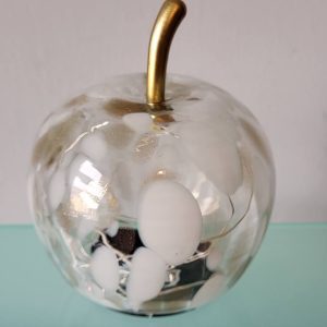 New LED Glass Decorative Apple White