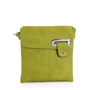 New Ladies Lime Green Flap Cross Body Bag
