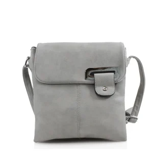 New Ladies Light Grey Flap Cross Body Bag