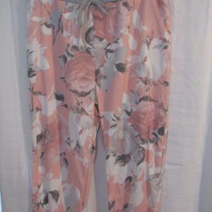 NEW Ladies Womens Pink Floral Joggers Trousers One Size fits sizes 18 20 22 Size 2