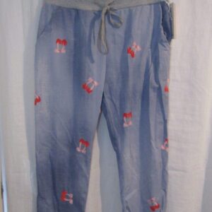 NEW Ladies Womens Light Blue Cherry Joggers Trousers One Size fits sizes 10 12 14 16 Size 1