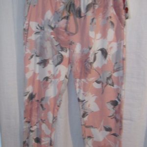 NEW Ladies Womens Pink Floral Joggers Trousers One Size fits sizes 10 12 14 16 Size 1