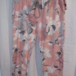 NEW Ladies Womens Pink Floral Joggers Trousers One Size fits sizes 10 12 14 16 Size 1