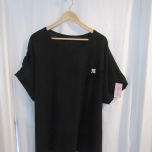 New Ladies Black Flower Tunic Top One Size fits sizes 18 20 22