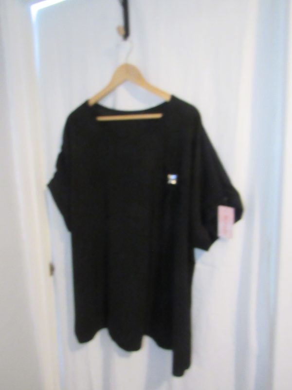 New Ladies Black Flower Tunic Top One Size fits sizes 18 20 22 - Image 3