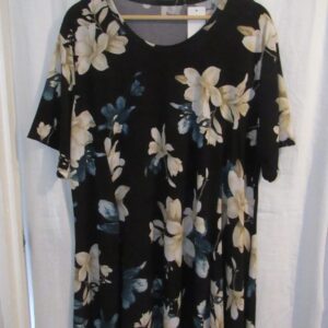 SALE SALE SALE New Ladies Black Beige Flower Tunic or Dress One Size fits sizes 18 20 22 NON RETURNABLE