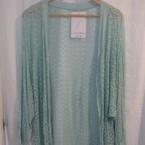 NEW Ladies Mint Green Lacy Open Cardigan One size fits sizes 16 18 20 22