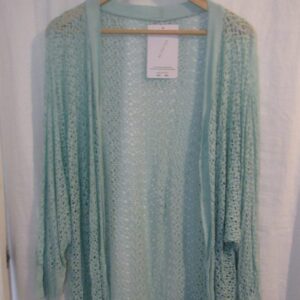 NEW Ladies Mint Green Lacy Open Cardigan One size fits sizes 16 18 20 22