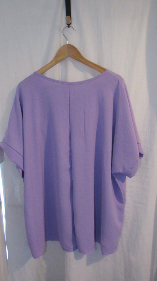 New Ladies Purple Flower Tunic Top One Size fits sizes 18 20 22 - Image 4