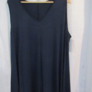 New Ladies Navy Blue Sleeveless Tunic Top One Size fits sizes 18 20 22
