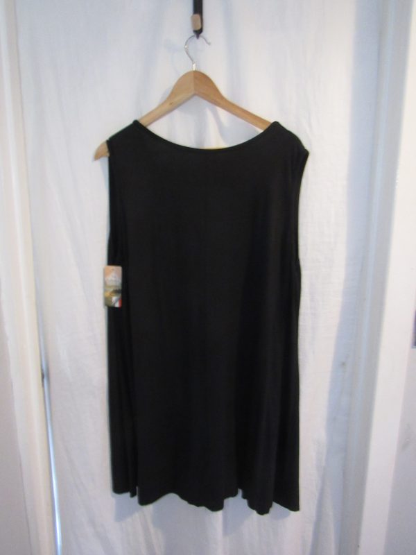 New Ladies Black Sleeveless Tunic Top One Size fits sizes 18 20 22 - Image 4