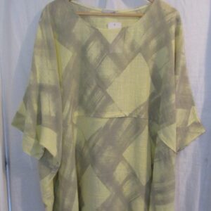 New Ladies Yellow with Grey Print Tunic Top One Size fits sizes 18 20 22 24 26