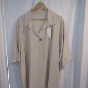 New Ladies Beige Collar Button Tunic Top One Size fits sizes 18 20 22