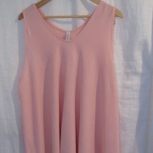 New Ladies Pale Pink Sleeveless Swing Top Plus Size One Size fits 18 20 22 24