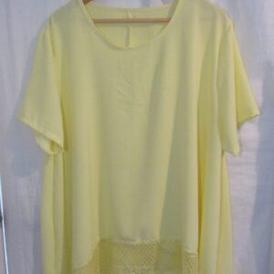 SALE SALE SALE New Ladies Lemon Lacy Bottom Handkerchief Hem Top One Size fits sizes 18 20 22 NON RETURNABLE