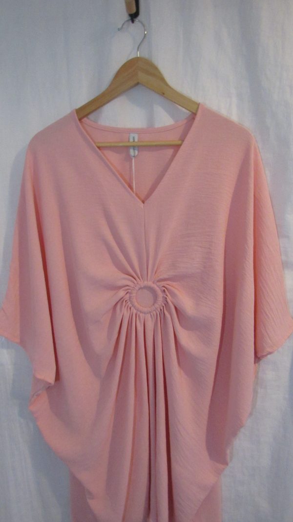 NEW Ladies Women Pale Pink Ring Front Tunic Plus Size Top One Size fits sizes 20 22 24 - Image 4