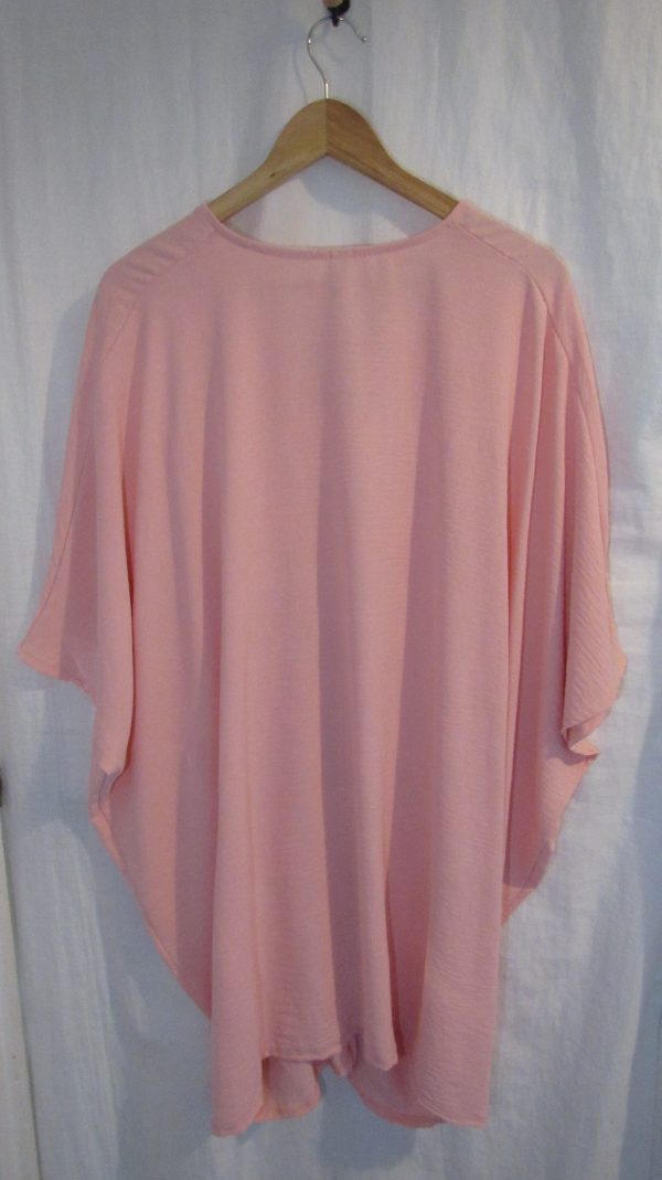 NEW Ladies Women Pale Pink Ring Front Tunic Plus Size Top One Size fits sizes 20 22 24 - Image 5