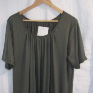 New Ladies Khaki Elasticated Bottom Top One size fits sizes 16 18 20 22 Plus Size