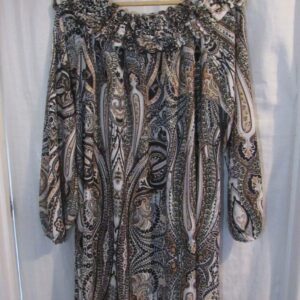 SALE SALE SALE New Ladies Khaki Print Ruffle Neckline on off shoulder Dress One Size fits sizes 16 18 20 22 NON RETURNABLE