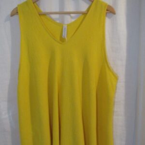 New Ladies Yellow Sleeveless Swing Top Plus Size One Size fits 18 20 22 24