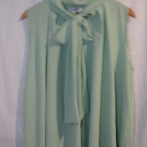 New Green Sleeveless Pussy Bow Swing Top One Size fits sizes 16 18 20 22