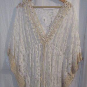 SALE SALE SALE New Ladies Beige Lacy Kaftan Top One Size fits Sizes 16 18 20 22 NON RETURNABLE