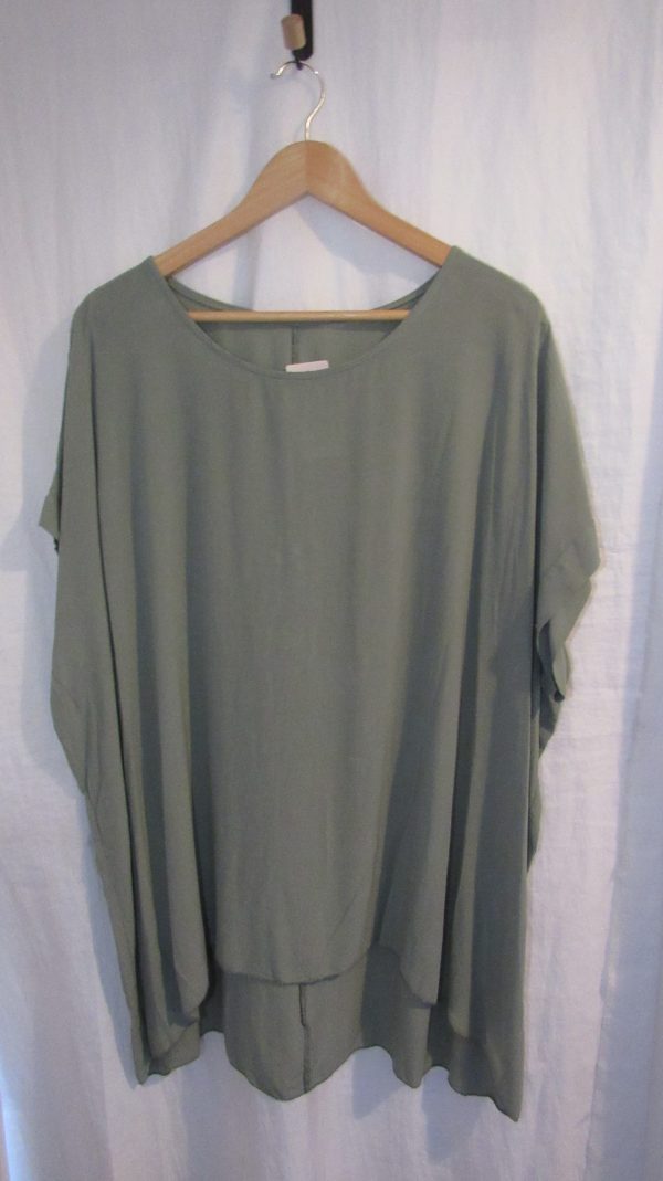 New Ladies Khaki Tunic Top One Size fits sizes 16 18 20 22