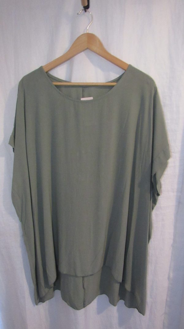 New Ladies Khaki Tunic Top One Size fits sizes 16 18 20 22 - Image 2