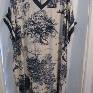 New Ladies Blue Print Silky Plus Size Dress One Size fits sizes 18 20 22