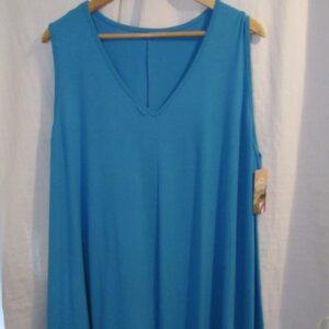 New Ladies Turquoise Sleeveless Tunic Top One Size fits sizes 18 20 22