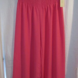 New Ladies Cerise Pink Palazzo Wide Leg Trousers One size fits sizes 16 18 20 22