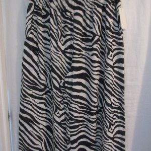 New Ladies Black Zebra Print Palazzo Wide Leg Trousers One size fits sizes 16 18 20 22