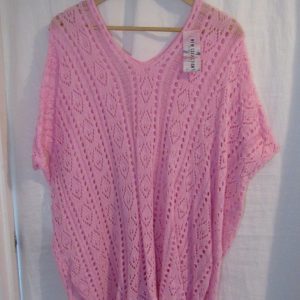 New Ladies Pink Lacy Tunic Top One Size fits sizes 18 20 22