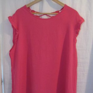 SALE SALE SALE New Ladies Cerise Pink Lacy Back Tunic Top One Size fits sizes 16 18 20 22 NON RETURNABLE
