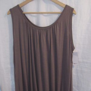 New Ladies Mocha Sleeveless Sun Top One size fits sizes 16 18 20 22 Plus Size