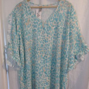 New Ladies Mint Frill Sleeve Tunic Top One Size fits sizes 16 18 20 22