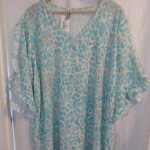 New Ladies Mint Frill Sleeve Tunic Top One Size fits sizes 16 18 20 22