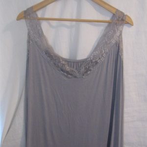 New Ladies Grey Lacy Strap Plus Size Vest Top One Size fits sizes 16 18 20 22