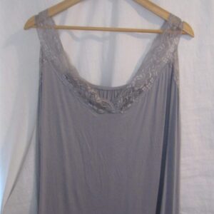 New Ladies Grey Lacy Strap Plus Size Vest Top One Size fits sizes 16 18 20 22