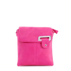 New Ladies Fuchsia Flap Cross Body Bag