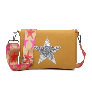 New Ladies Yellow Cross Body Star Bag
