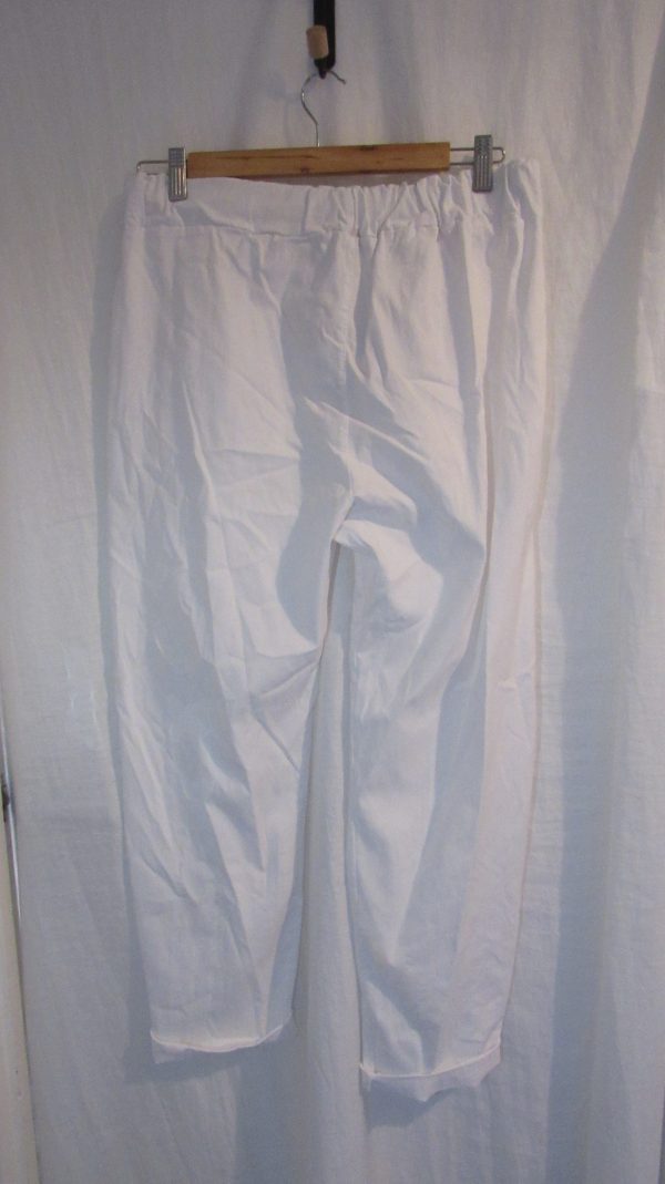 NEW Ladies White Stretchy Crinkle Magic Trousers One Size Fits 16 18 20 22 Size 2 - Image 5