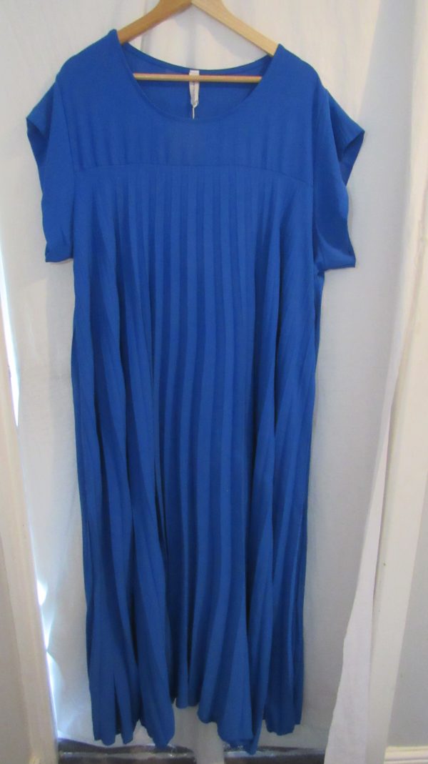 New Ladies Royal Blue Pleated Maxi Dress One Size fits sizes 18 20 22 24 - Image 2