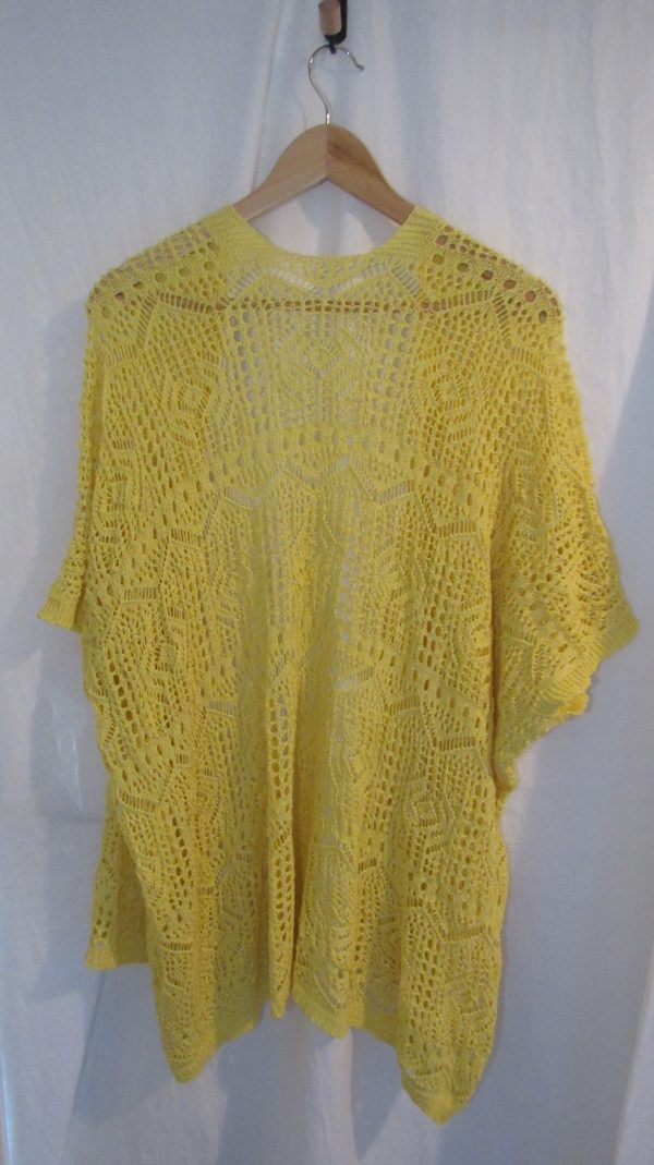 New Ladies Yellow Lacy Open Cardigan One Size fits sizes 18 20 22 - Image 4