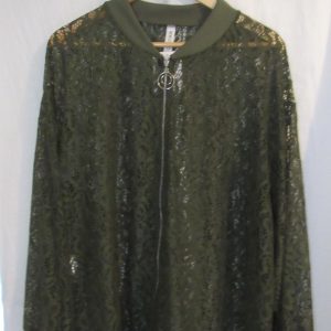 SALE SALE SALE New Ladies Khaki Green Lacy Plus Size Bomber Jacket One Size fits sizes 16 18 20 22 NON RETURNABLE